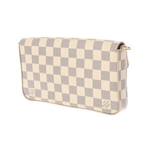 Louis Vuitton Felicie Canvas Shoulder White Bag Azur Pochette Damier